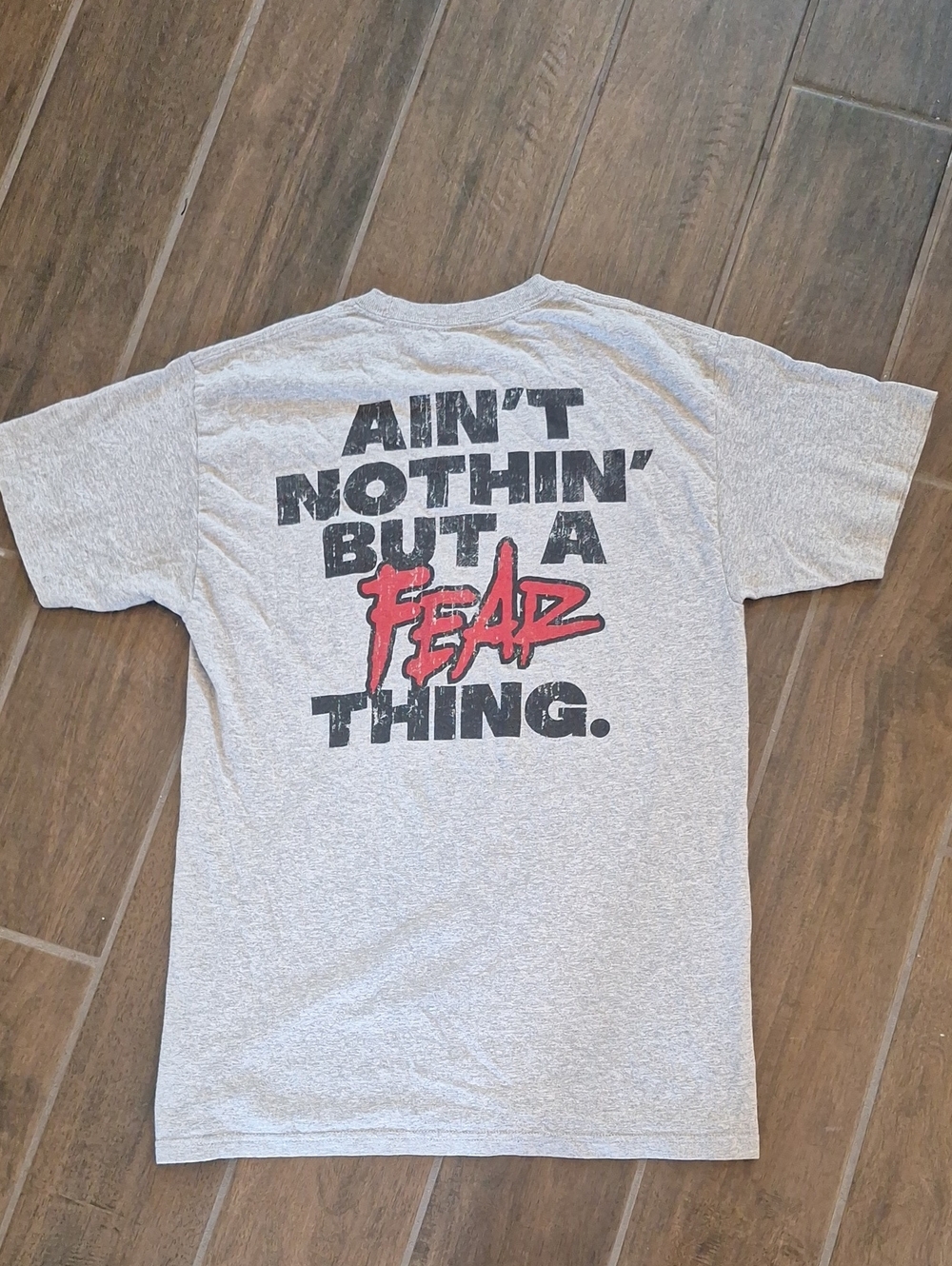 Vintage 90s No Fear "Ain't nothin' but a fear thing" Heather Gray Tee Medium